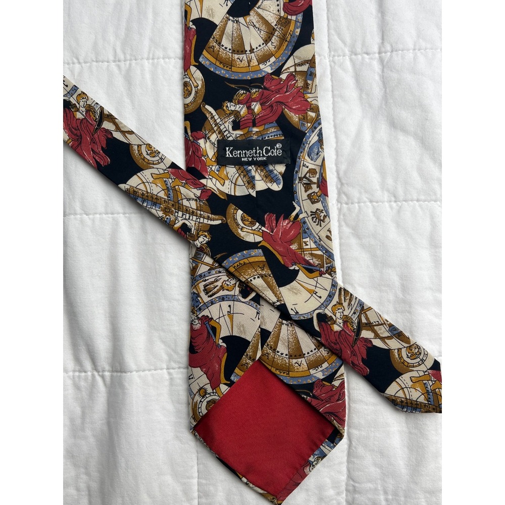 Vintage Kenneth Cole New York 100%‎ Silk Tie Celestial Map Design Made in Italy